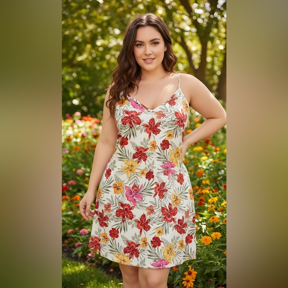 Casual Bohemian Floral Print Cami Dress